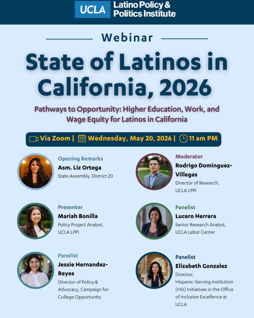 flyer for webinar - state of latinos in california (may 20, 2026)