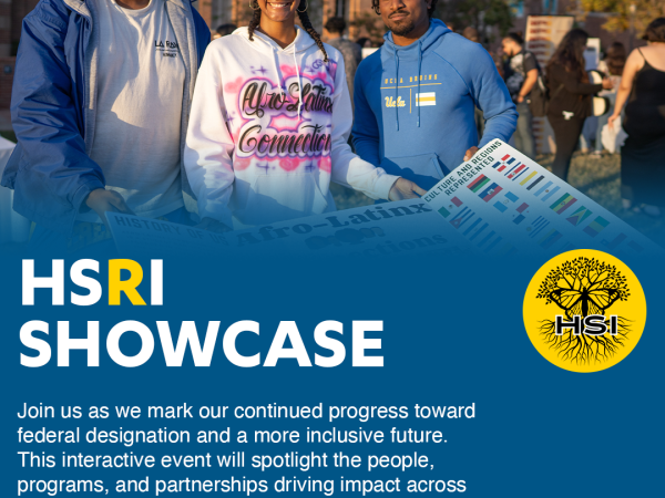 flyer for UCLA Hispanic-Serving Research Institution Showcase, taking place on thursday, may 28, 2026 from 9:00 am-12:00 pm on ucla campus and via zoom